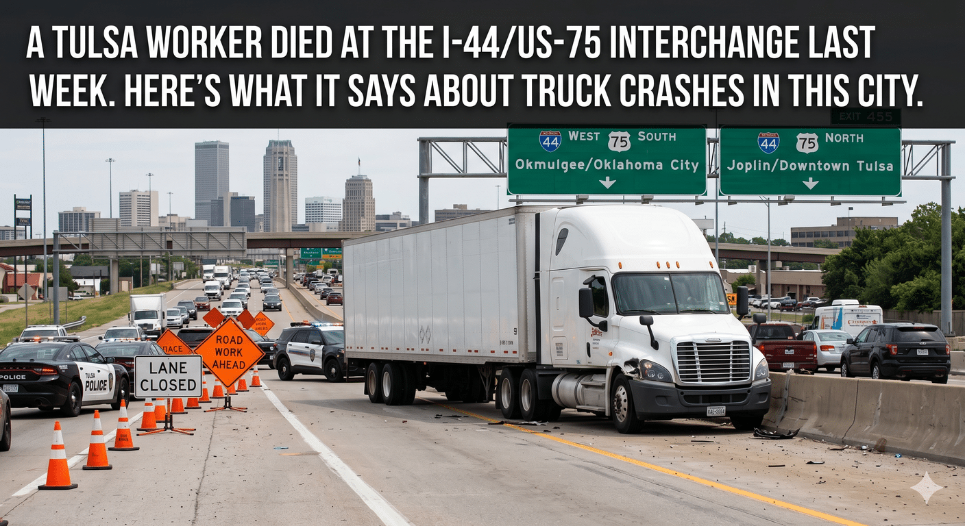 A Tulsa Worker Died at the I-44US-75 Interchange Last Week. Here’s What It Says About Truck Crashes in This City.