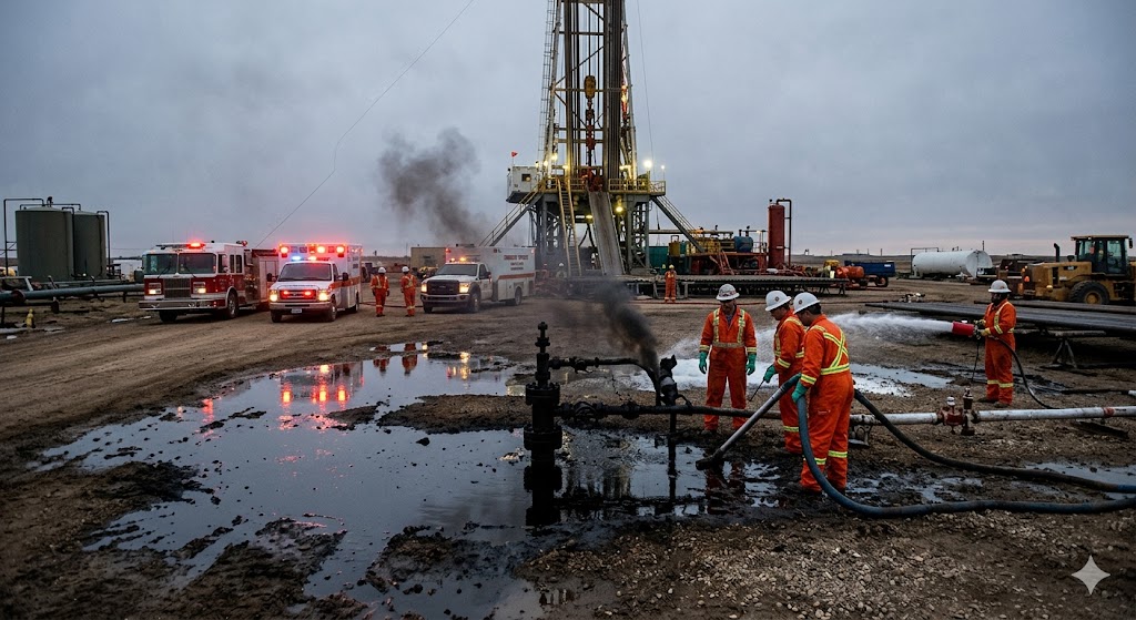 oilfield accident scene